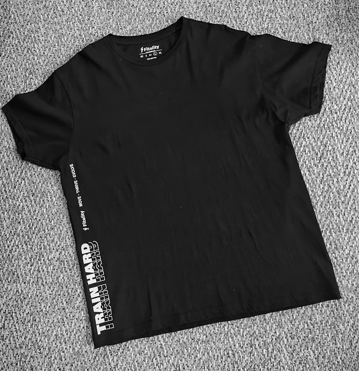 Fitality Train Hard black tee