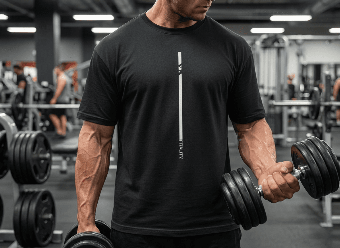 Fitality black training tee gym
